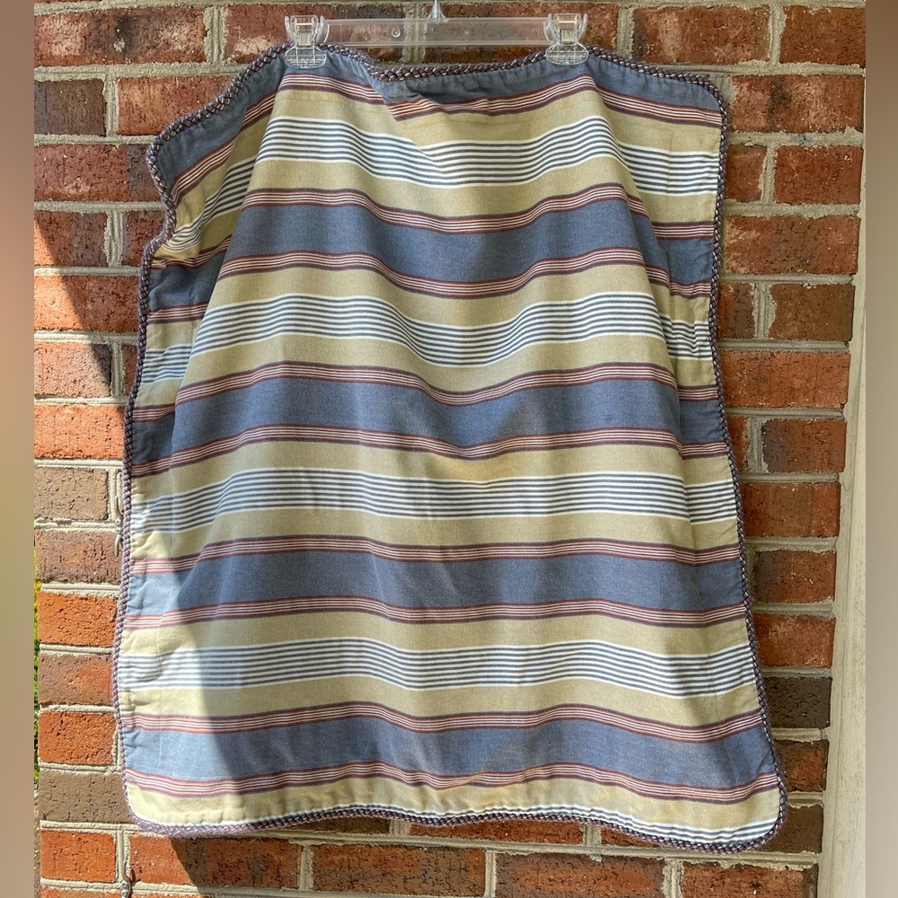 ☀️ Waverly Striped Euro Sham 29"x 31" Pillow Cover Multi Blue Tan Red White